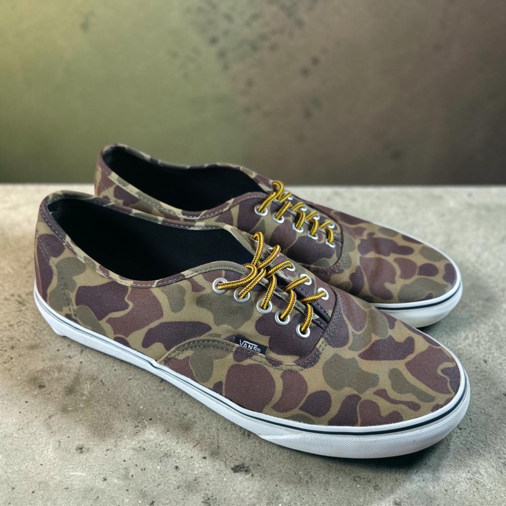 Y2K VANS Authentic Duck Camo Lo Hiker Sneakers Green Hiker Mens 13 *Read Desc.